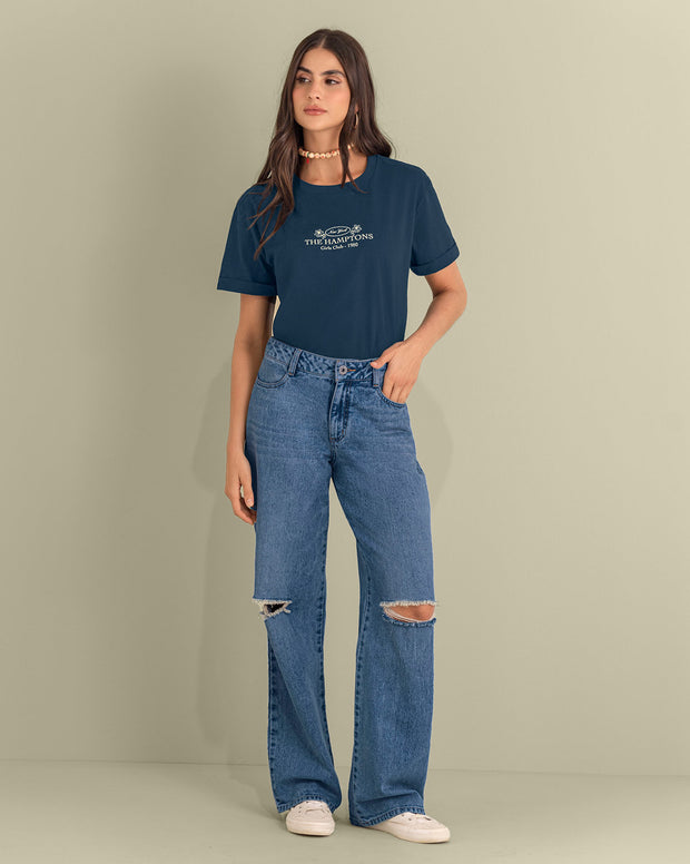 Camiseta básica manga corta con estampado