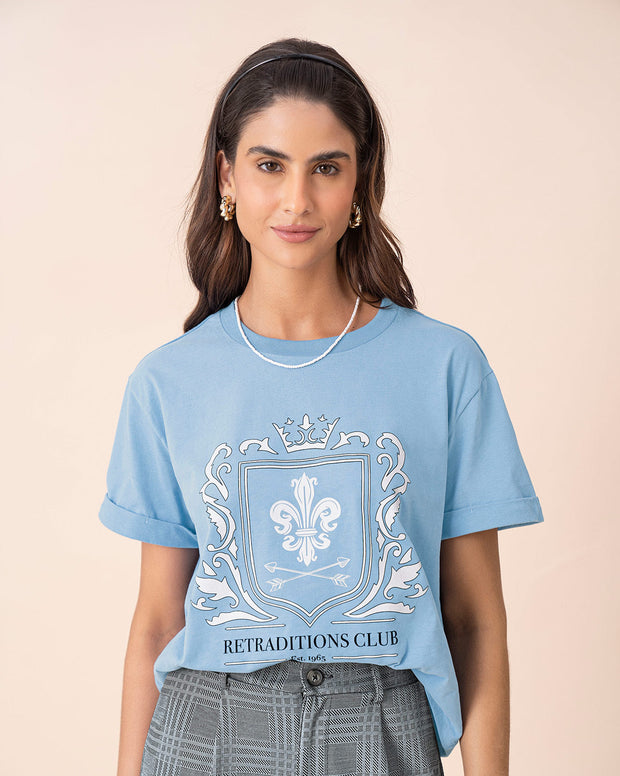 Camiseta básica manga corta con estampado