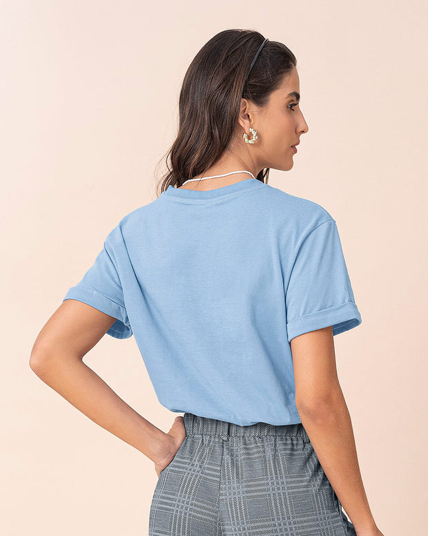 Camiseta básica manga corta con estampado