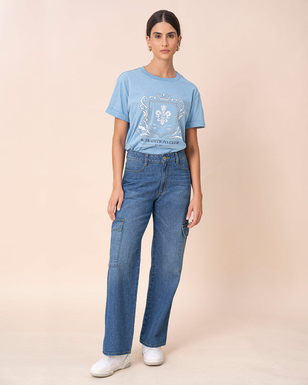 Camiseta básica manga corta con estampado