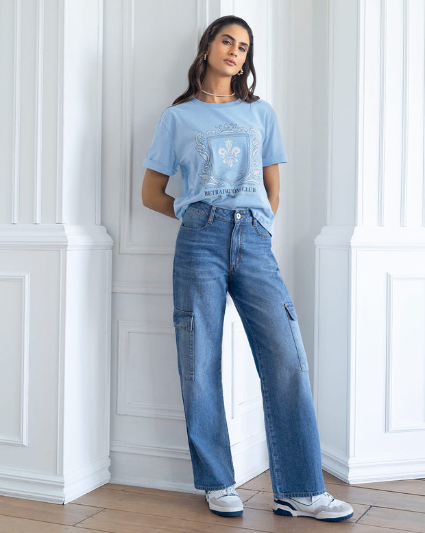 Camiseta básica manga corta con estampado