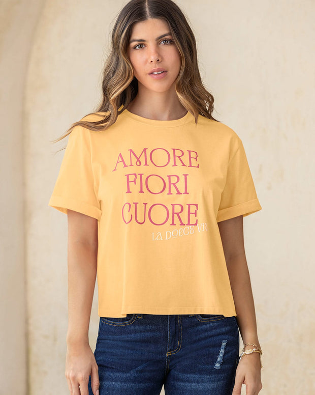 Camiseta básica manga corta con estampado