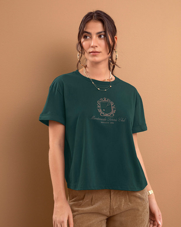 Camiseta básica manga corta con estampado