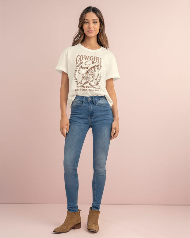 Camiseta básica manga corta con estampado