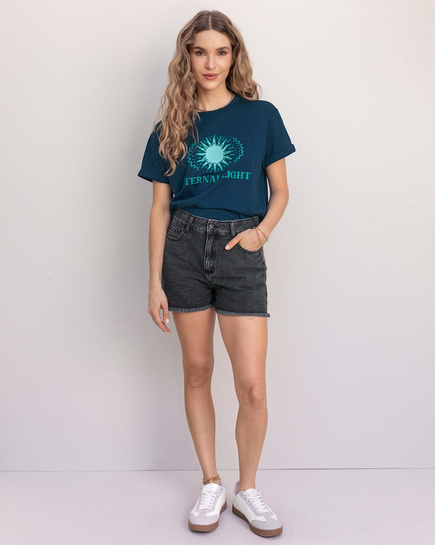 Camiseta básica manga corta con estampado