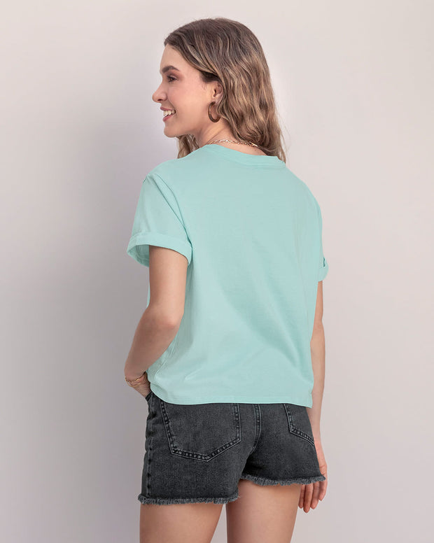 Camiseta básica manga corta con estampado