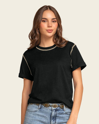 Camiseta básica manga corta con estampado#color_700-negro