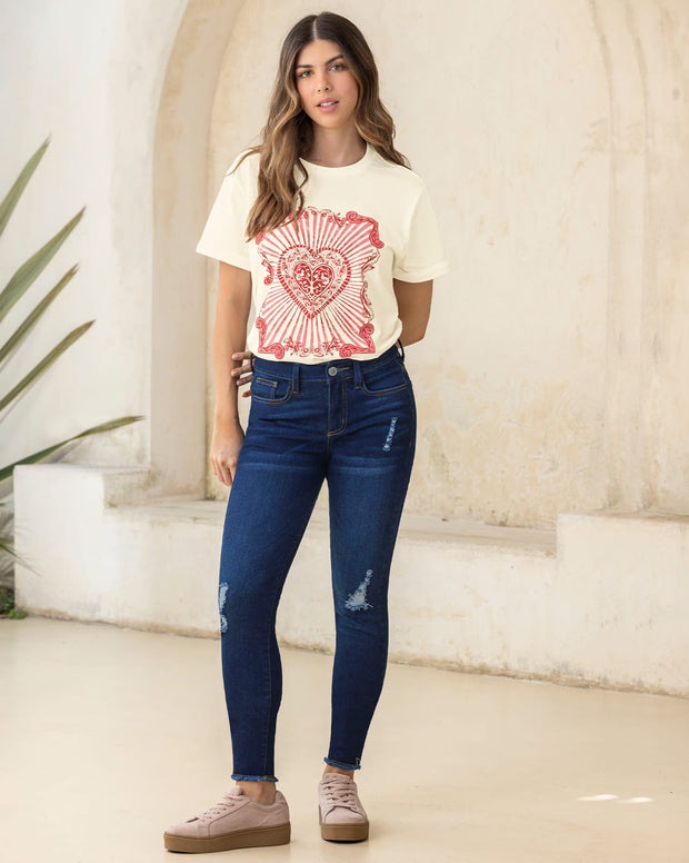 Camiseta básica manga corta con estampado