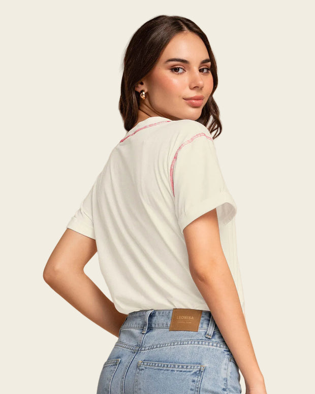 Camiseta básica manga corta con estampado