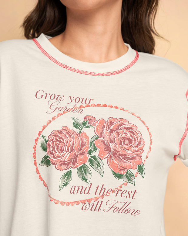 Camiseta básica manga corta con estampado