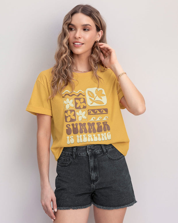 Camiseta básica manga corta con estampado