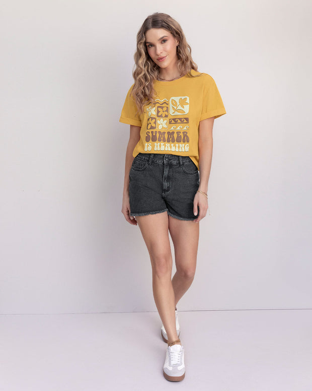 Camiseta básica manga corta con estampado