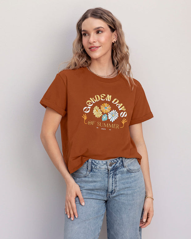 Camiseta básica manga corta con estampado