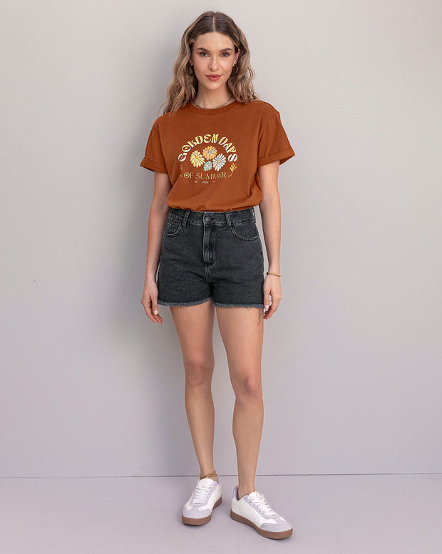 Camiseta básica manga corta con estampado