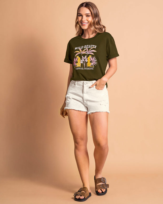 Camiseta básica manga corta con estampado