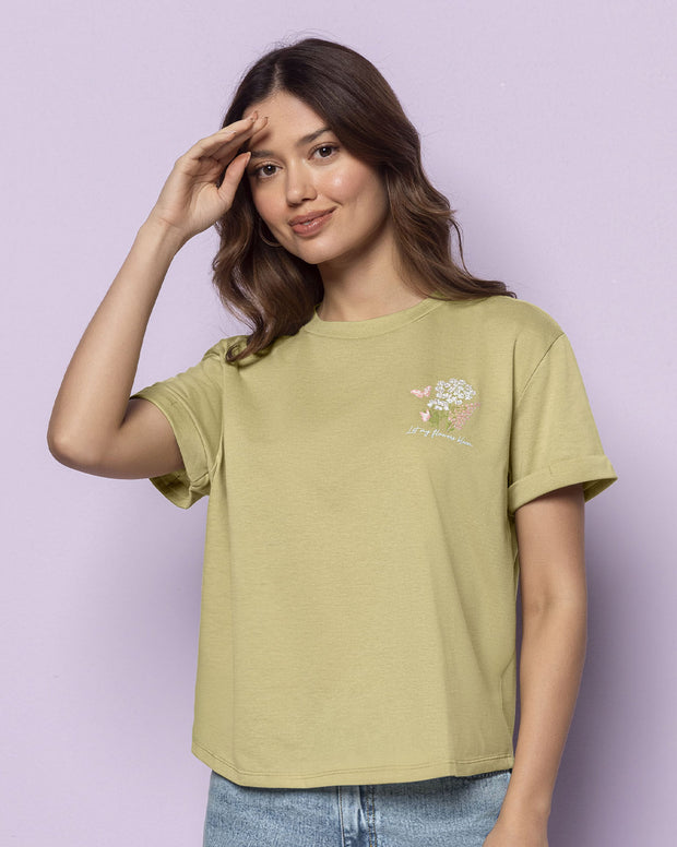 Camiseta básica manga corta con estampado