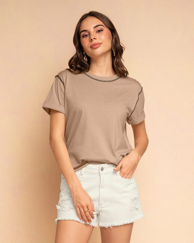 Camiseta básica manga corta con estampado