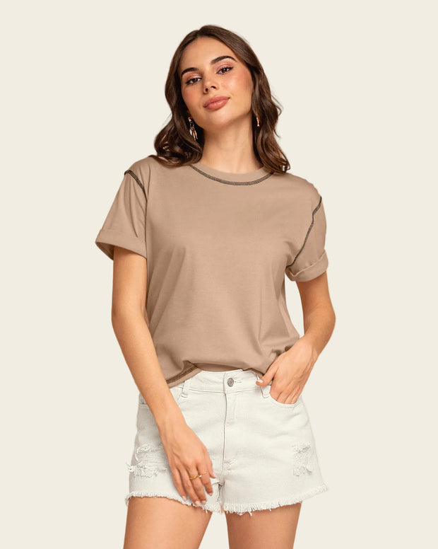Camiseta básica manga corta con estampado