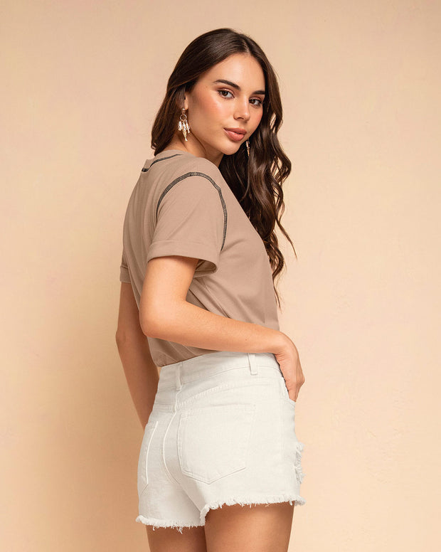 Camiseta básica manga corta con estampado