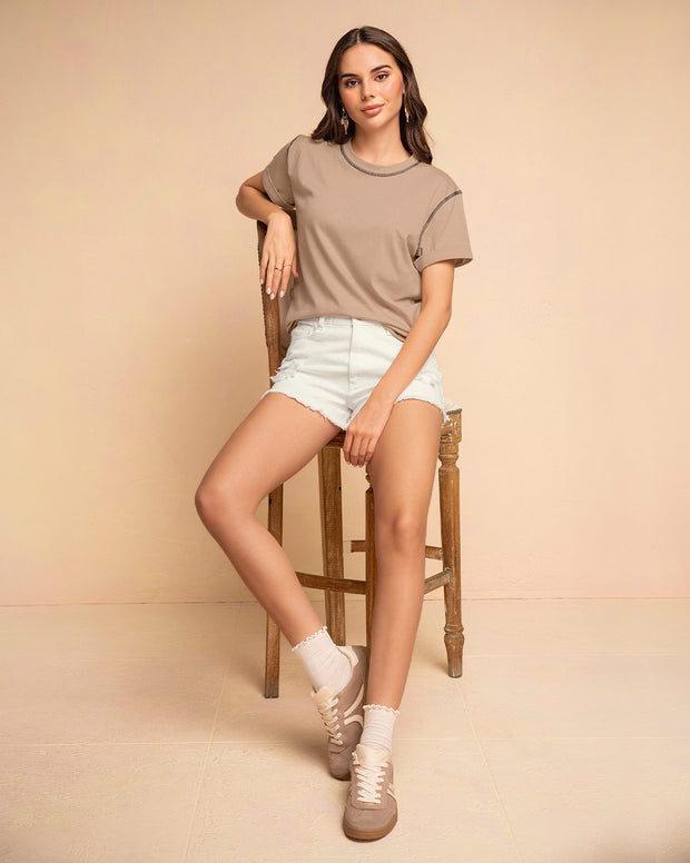 Camiseta básica manga corta con estampado