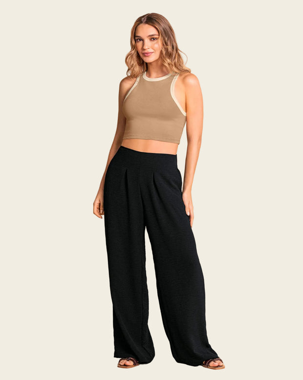 Camiseta crop top manga sisa cuello redondo