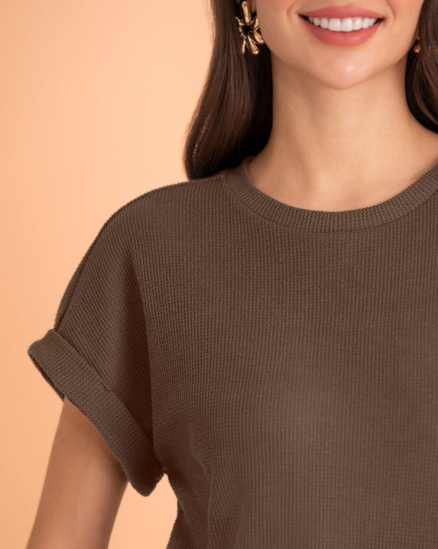 Camiseta manga corta con textura