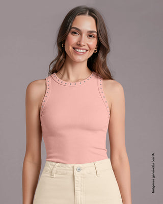 Camiseta manga sisa con taches en cuello y sisa#color_c30-rosado