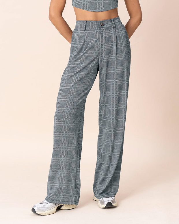 Pantalón exterior bota recta con pinzas decorativas en frente