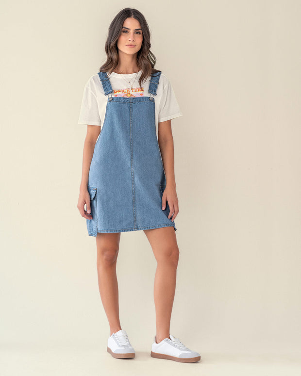 Vestido corto con bolsillos tipo cargo