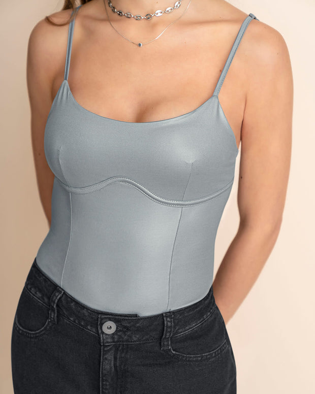 Body de tiritas con acabado brillante