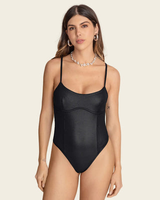 Body de tiritas con acabado brillante#color_700-negro