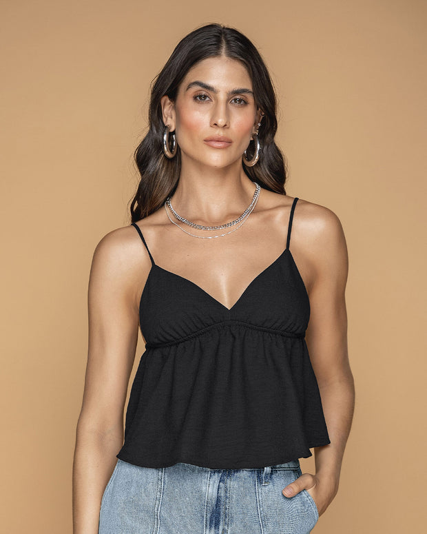 Blusa de tiritas ajustables y escote en V