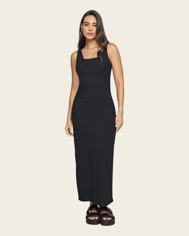 Vestido manga sisa doble escote