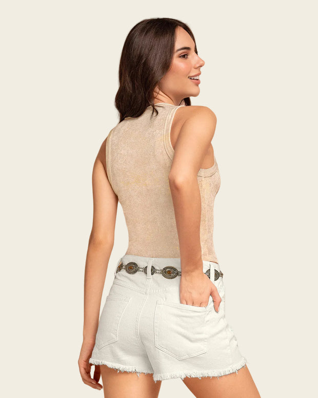 Camiseta manga sisa en tela con brillo