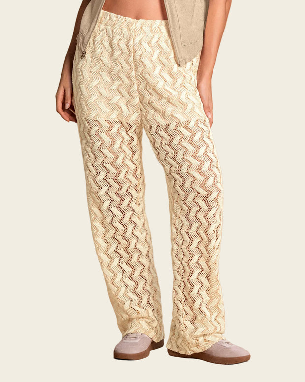 Pantalón tejido bota ancha