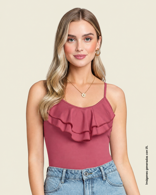 Blusa de tiritas con boleros en frente#color_c31-rosado
