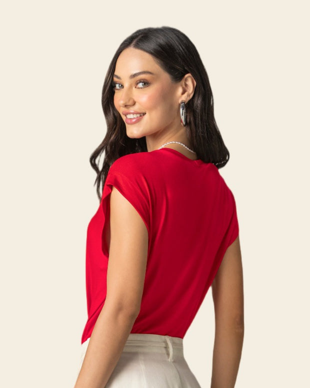 Camiseta manga sisa con estampado frontal