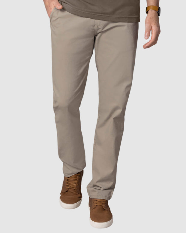 Pantalón bota recta en drill de tacto suave stretch