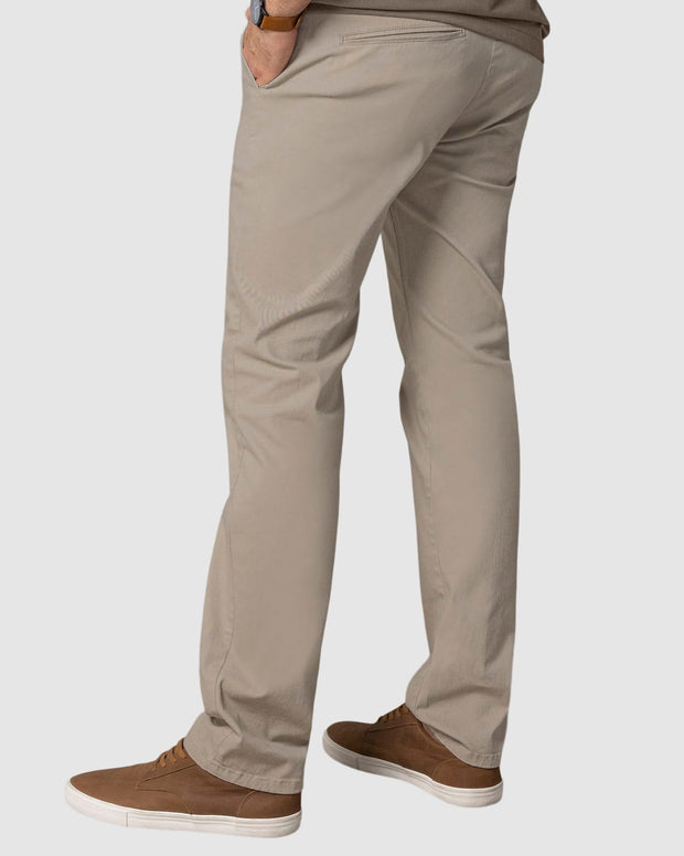 Pantalón bota recta en drill de tacto suave stretch