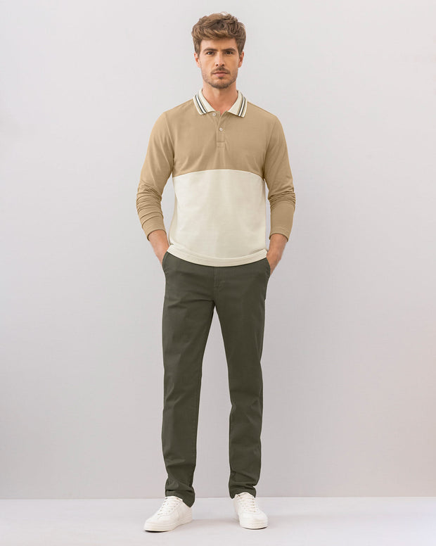 Pantalón bota recta en drill de tacto suave stretch