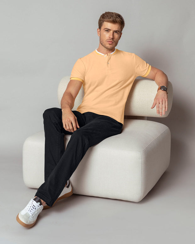 Pantalón bota recta en drill de tacto suave stretch