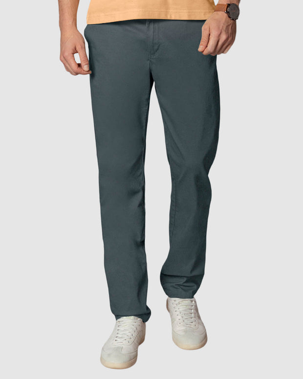 Pantalón bota recta en drill de tacto suave stretch