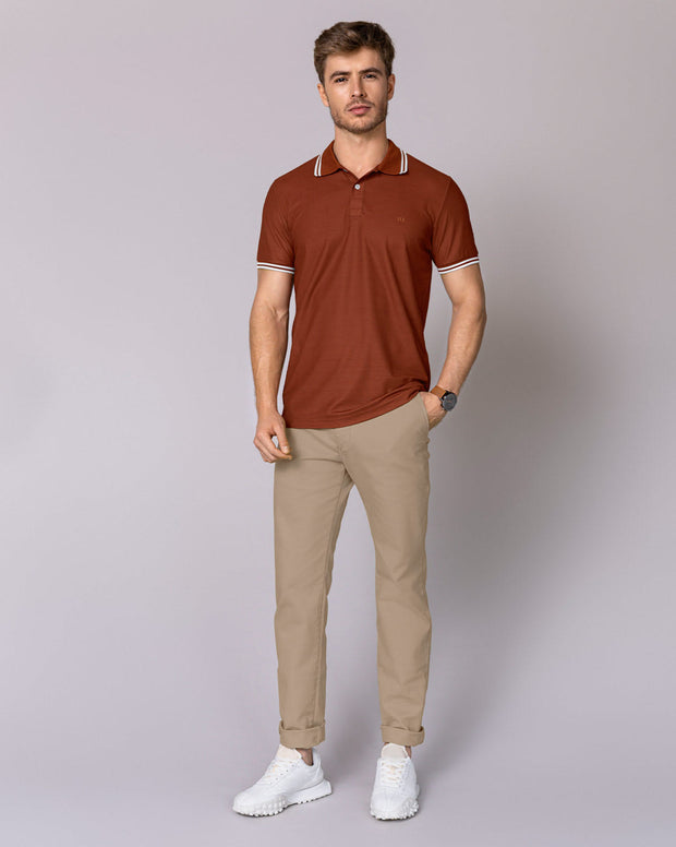 Pantalón bota recta en drill de tacto suave stretch