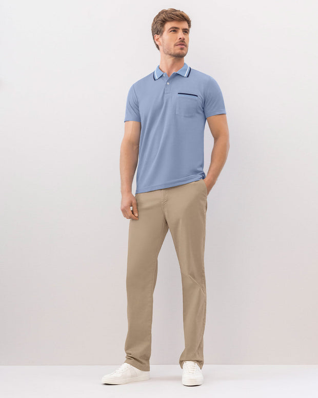 Pantalón bota recta en drill de tacto suave stretch