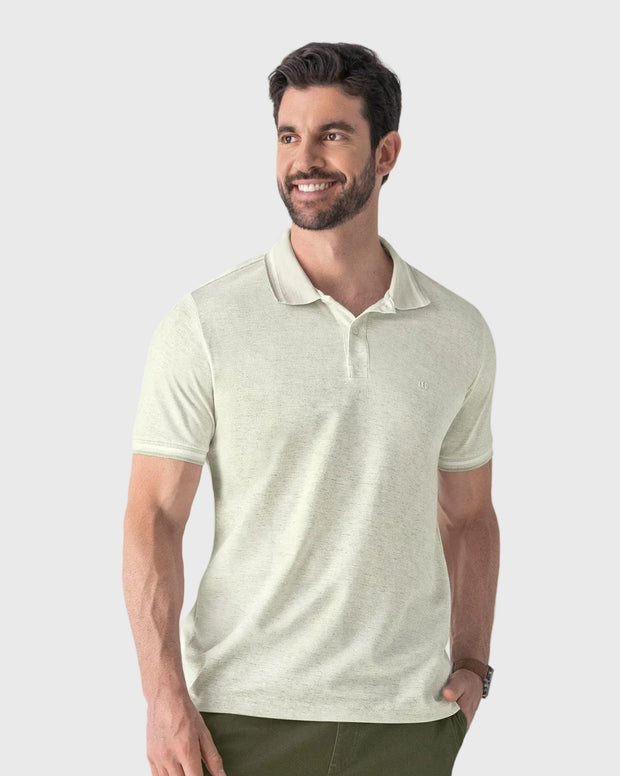 Camiseta tipo polo con cuello y mangas tejidas
