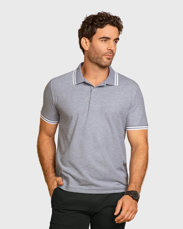 Camiseta tipo polo con cuello y mangas tejidas