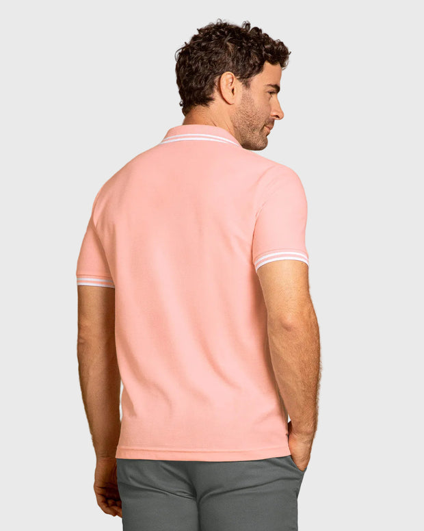 Camiseta tipo polo con cuello y mangas tejidas