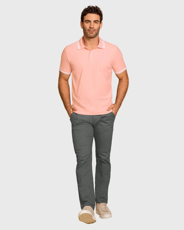 Camiseta tipo polo con cuello y mangas tejidas
