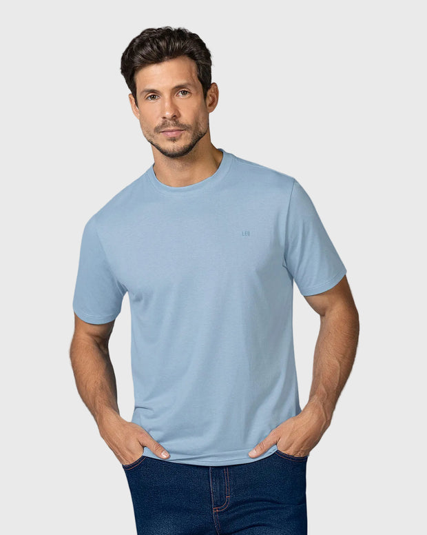 Camiseta manga corta con logo bordado en frente