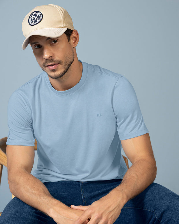Camiseta manga corta con logo bordado en frente